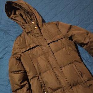 Brown Hooded Puffer Jacket
